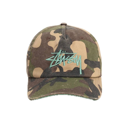 Stussy Big Stock Mid Depth Cap - Woodland Camo