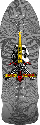 Powell Peralta Geegah Skull & Sword Deck - 9.75 Silver