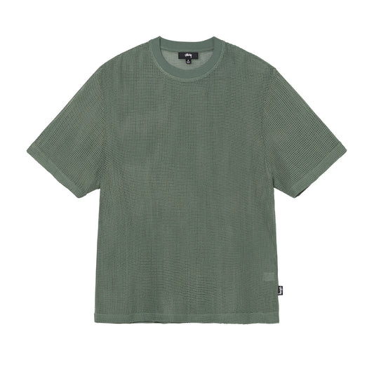 Stussy Cotton Mesh Crew Tee - Green