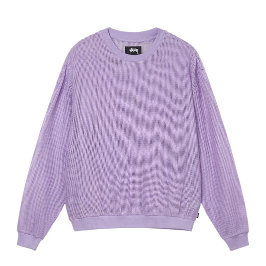 Stussy Cotton Mesh Longsleeve Crew - Lavender