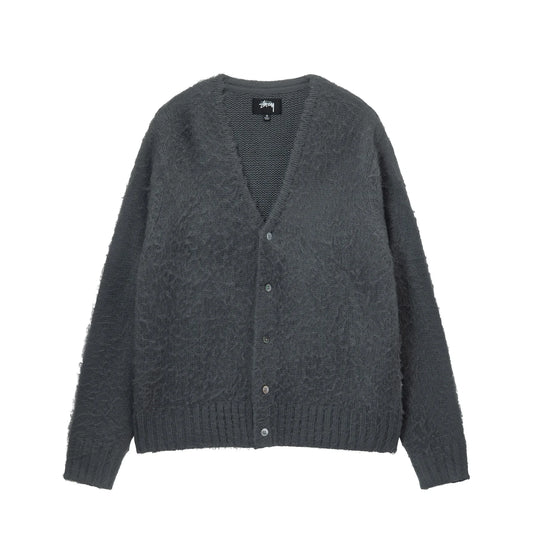 Stussy Brushed Cardigan - Charcoal