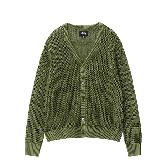Stussy Loose Gauge Cardigan - Olive