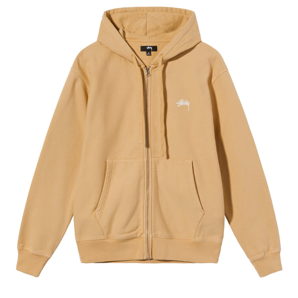 Stussy Stock Logo Zip Hoodie - Tan