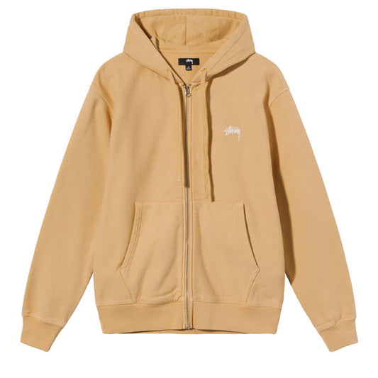 Stussy Stock Logo Zip Hoodie - Tan