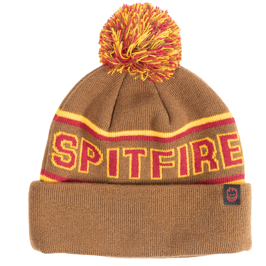 Spitfire Classic '87 Fill Pom Pom Beanie - Brown/Gold/Red