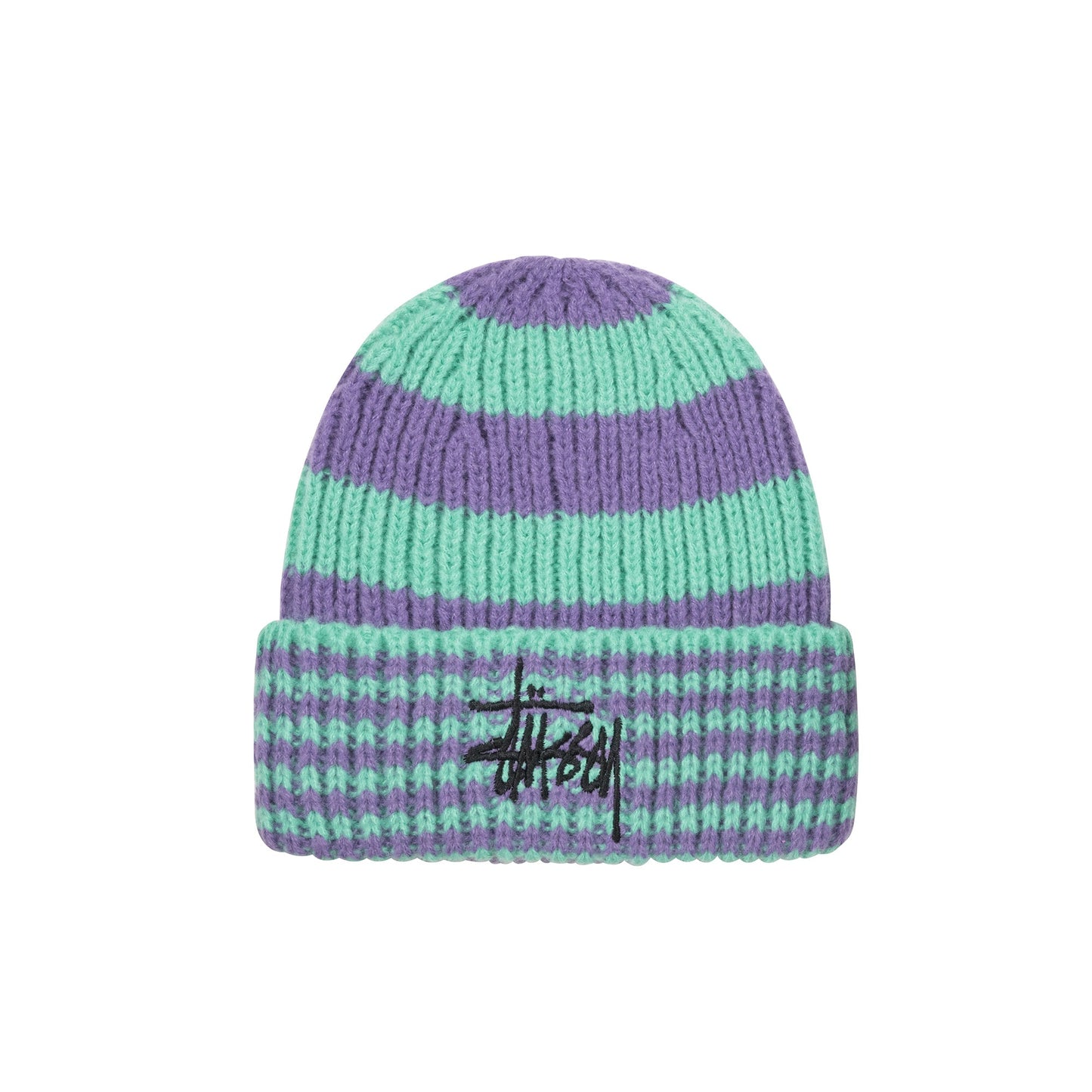 Stussy Striped Big Basic Beanie - Green