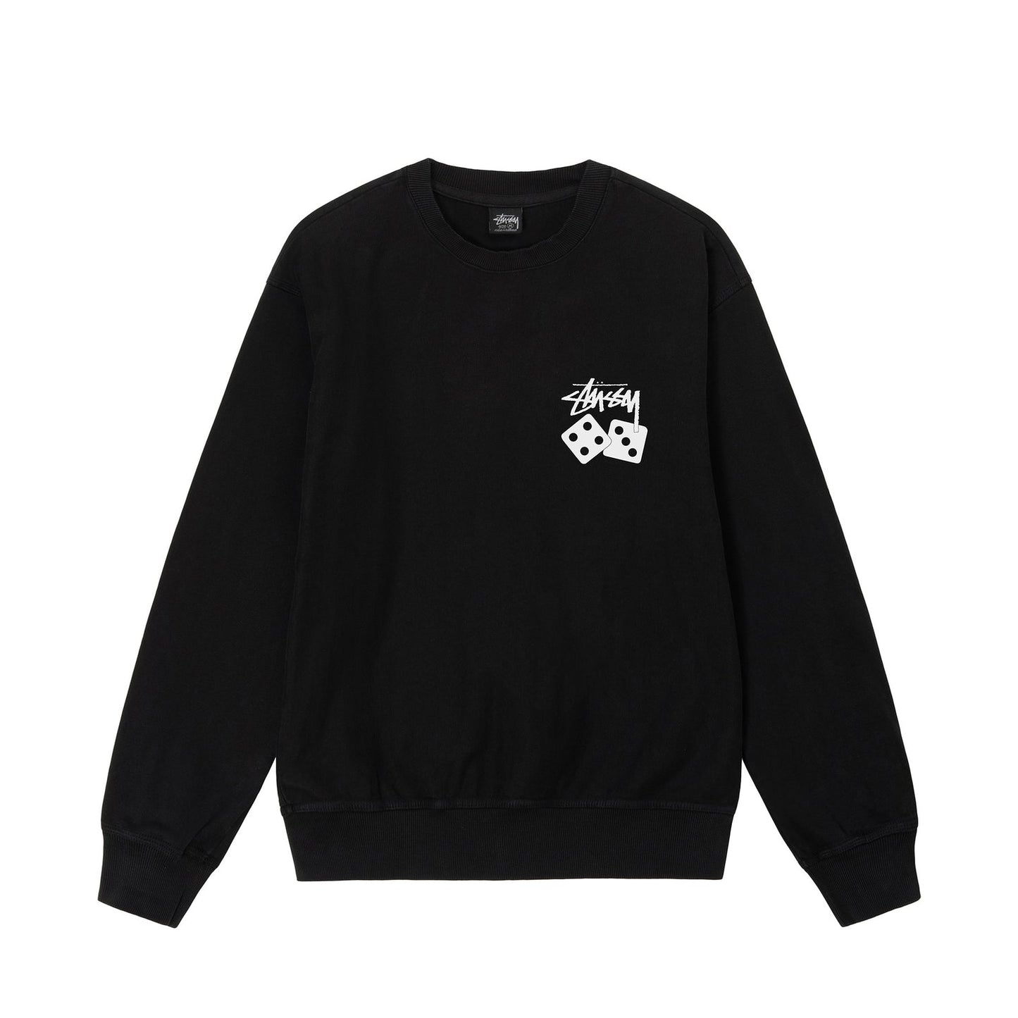 Stussy Dice Pigment Dyed Crew - Black