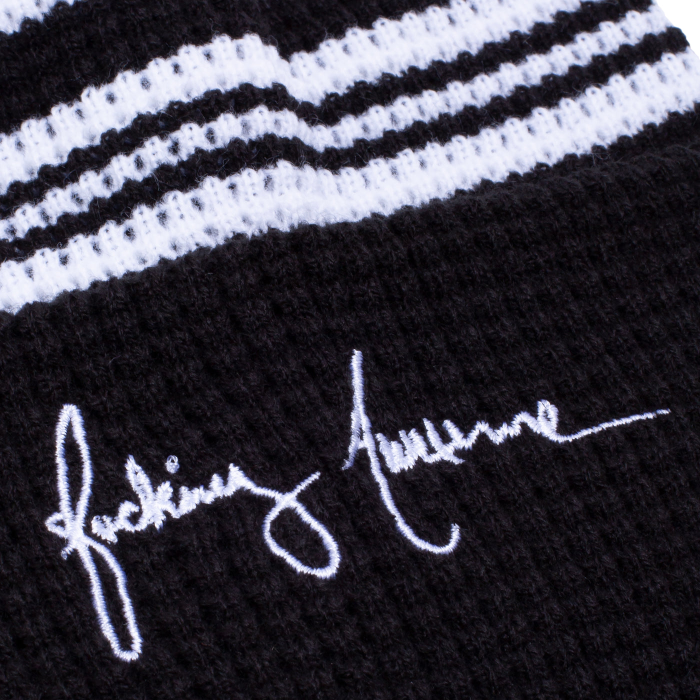 Fucking Awesome Cursive Waffle Cuff Beanie - Black