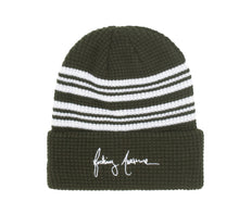 Load image into Gallery viewer, Fucking Awesome Cursive Waffle Cuff Beanie - Green