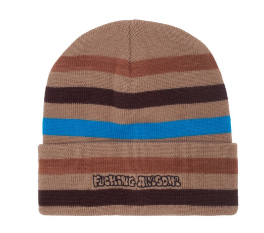 Fucking Awesome Wanto Striped Cuff Beanie - Brown / Multi