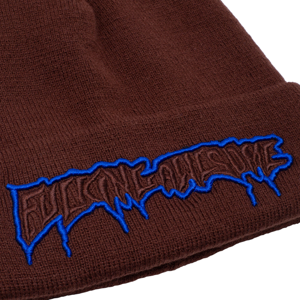 Fucking Awesome Running Logo Cuff Beanie - Brown