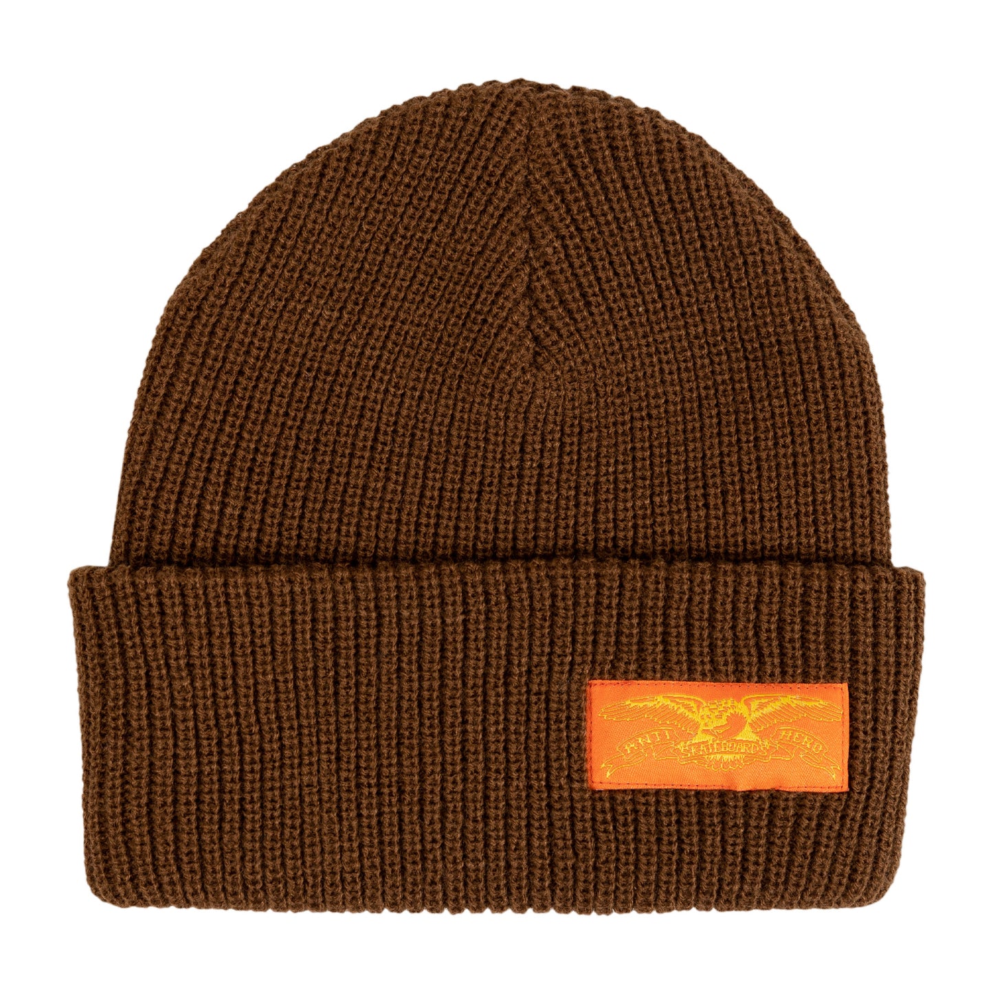 Antihero Stock Eagle Label Cuff Beanie - Brown/Orange/Yellow