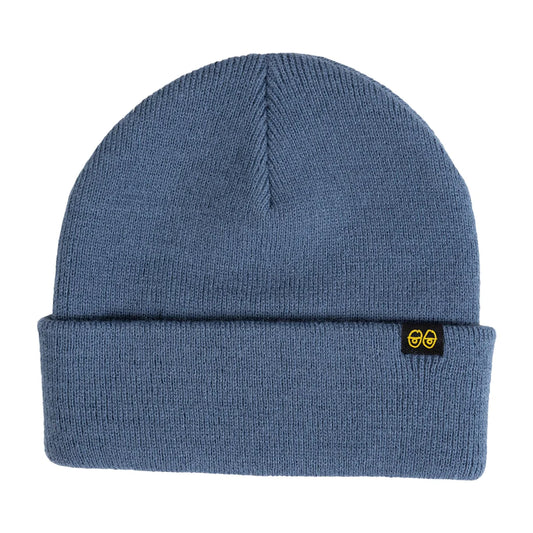 Krooked Eyes Clip Cuff Beanie - Blue/Gold