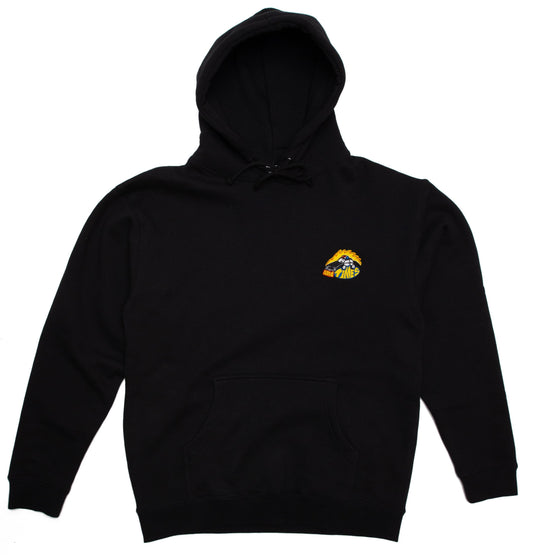 Ninetimes Embroidered Fast Car Hoodie - Black