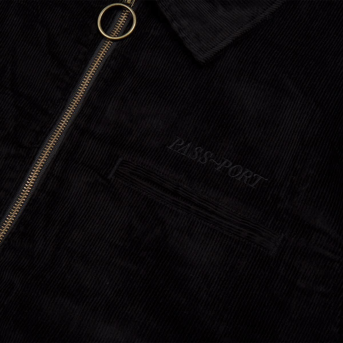 Pass-Port Cord Zip Up Jacket - Black