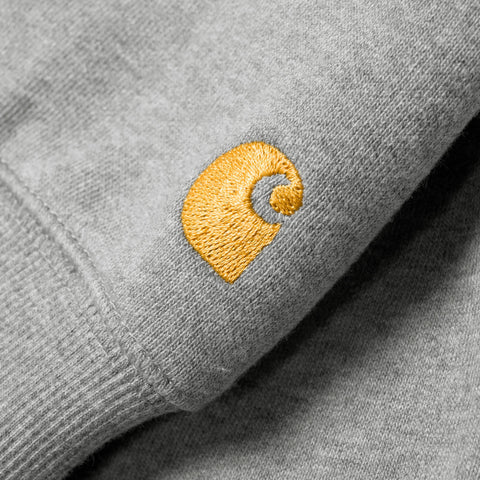 Carhartt WIP Chase Hoodie - Grey Heather/Gold