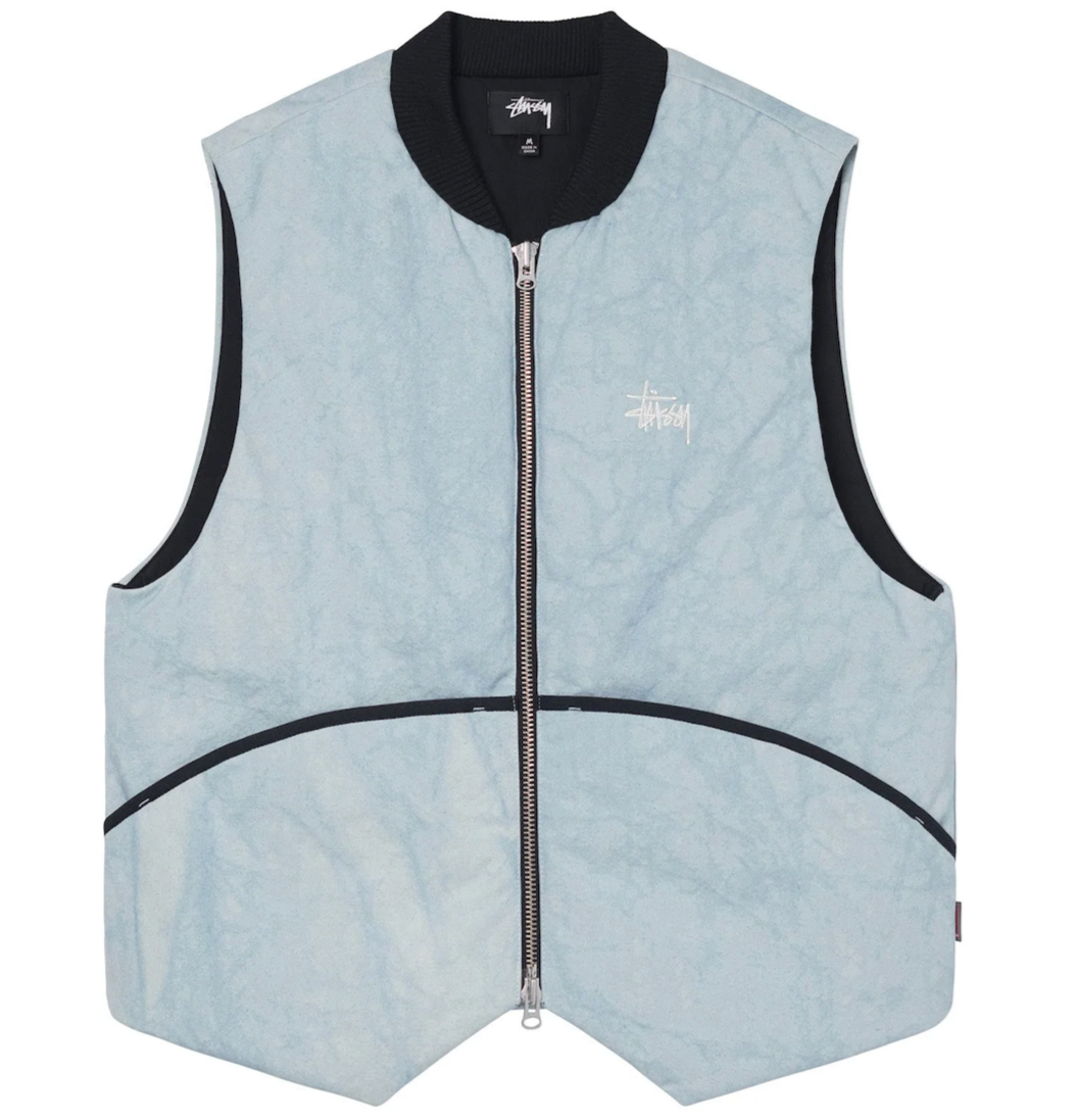 トップス Stussy WASHED CANVAS PRIMALOFT VEST Stussy Washed Canvas Primaloft Vest - Light Blue – Ninetimes Skateshop