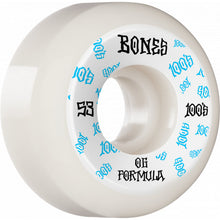 Load image into Gallery viewer, Bones 100s Logo Wheels White - 100A 53mm V5