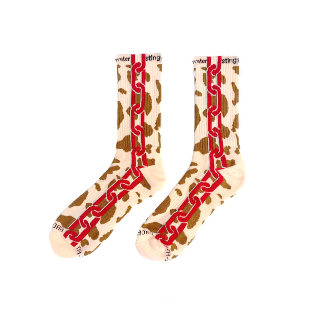 Stingwater Chain Sock - Brown Spotted Cow