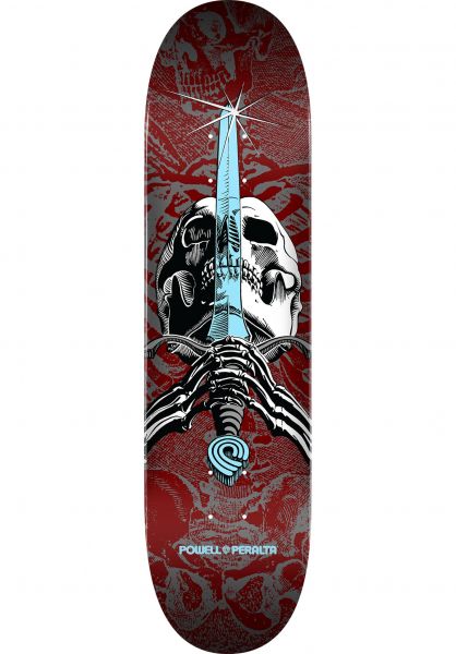 Powell Peralta Skull & Sword One Off Deck - 7.5 Burgundy