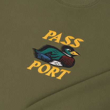 Pass-Port Fast Duck Crewneck - Olive