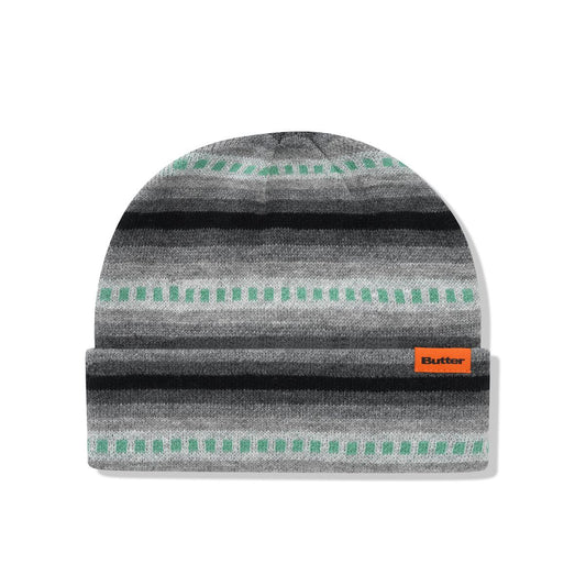 Butter Goods Linear Cuff Beanie - Grey/Seafoam