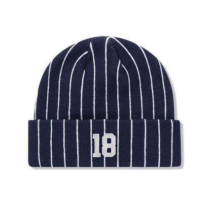 Cash Only Pinstripe Beanie - Navy