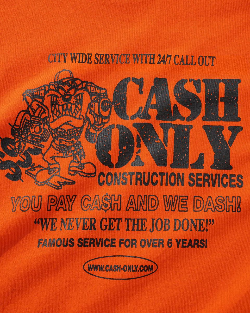 Cash Only Dash Tee - Orange