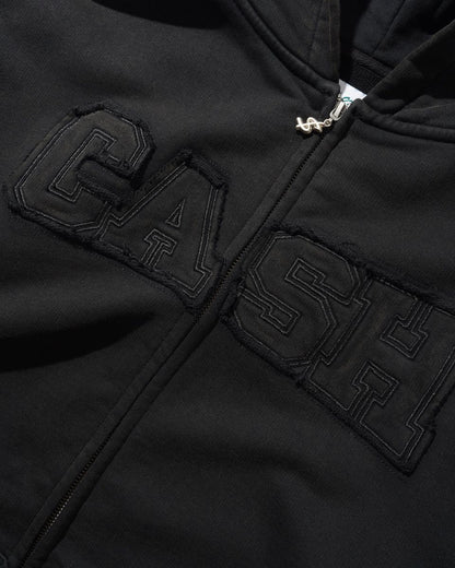 Cash Only Campus Zip-Thru Hoodie - Washed Black