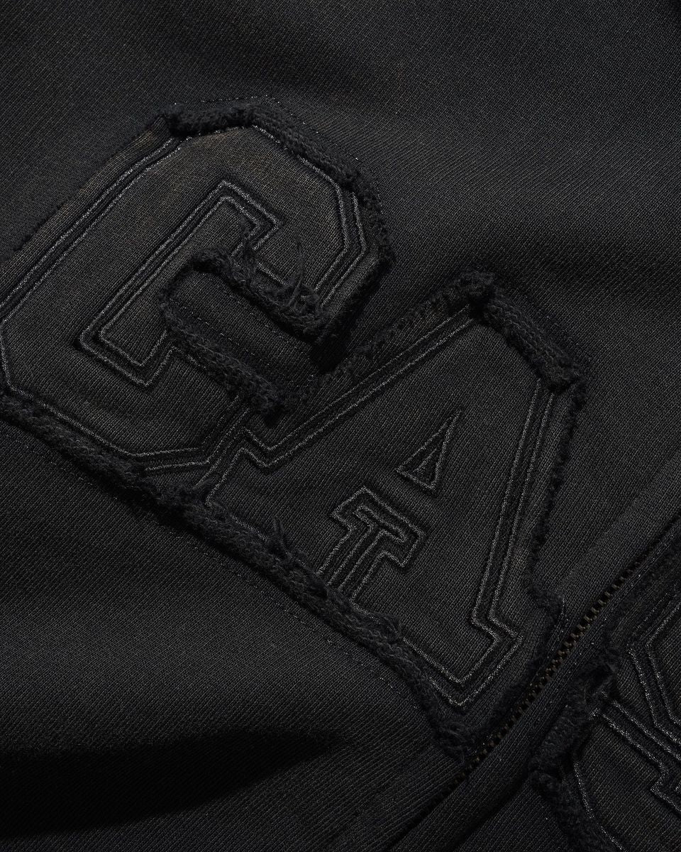 Cash Only Campus Zip-Thru Hoodie - Washed Black