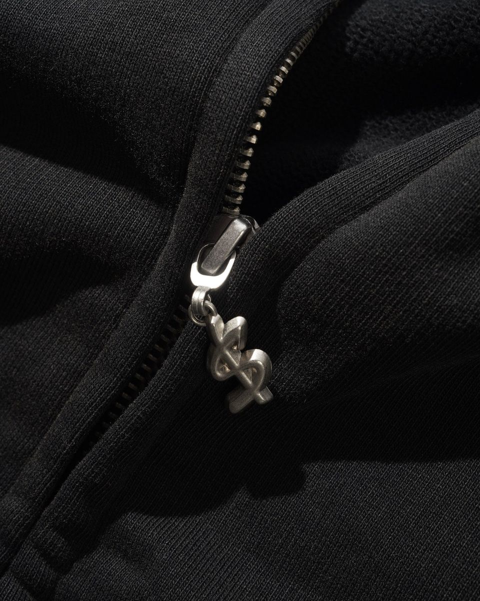 Cash Only Campus Zip-Thru Hoodie - Washed Black