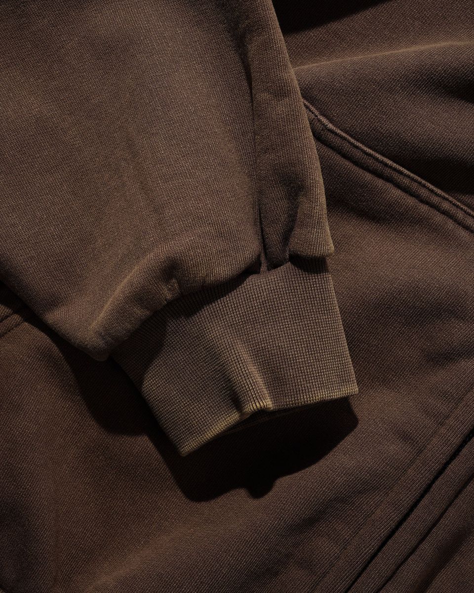 Cash Only Campus Zip-Thru Hoodie - Washed Brown