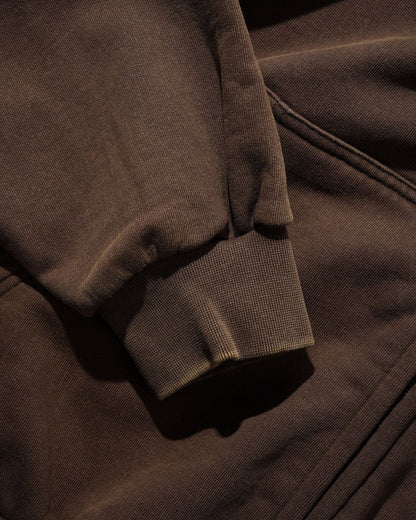 Cash Only Campus Zip-Thru Hoodie - Washed Brown