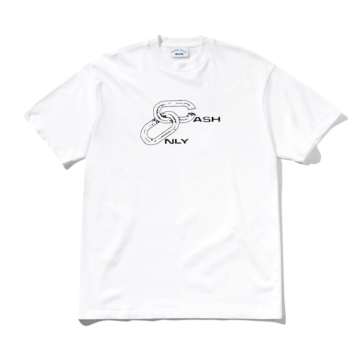 Cash Only Chain Tee - White