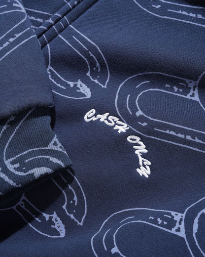 Cash Only Chain Zip-Thru Hoodie - Navy