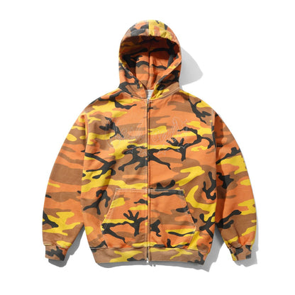 Cash Only Strip Zip-Thru Hoodie - Fall Camo