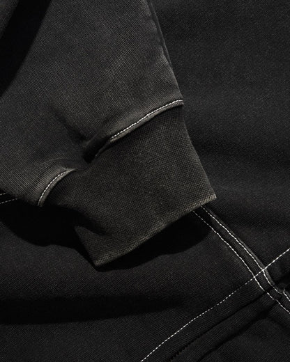 Cash Only Strip Zip-Thru Hoodie - Washed Black