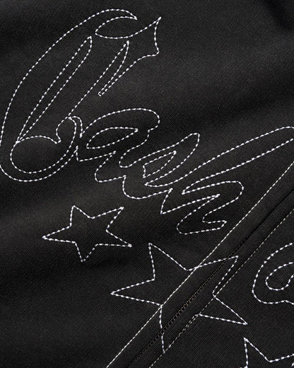 Cash Only Strip Zip-Thru Hoodie - Washed Black