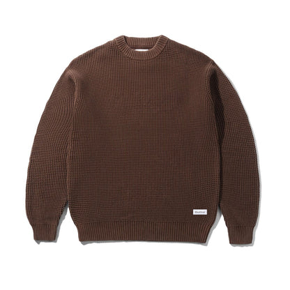 Butter Goods Distressed Waffle Knit Sweater - Washed Bark