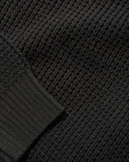 Butter Goods Distressed Waffle Knit Sweater - Washed Black