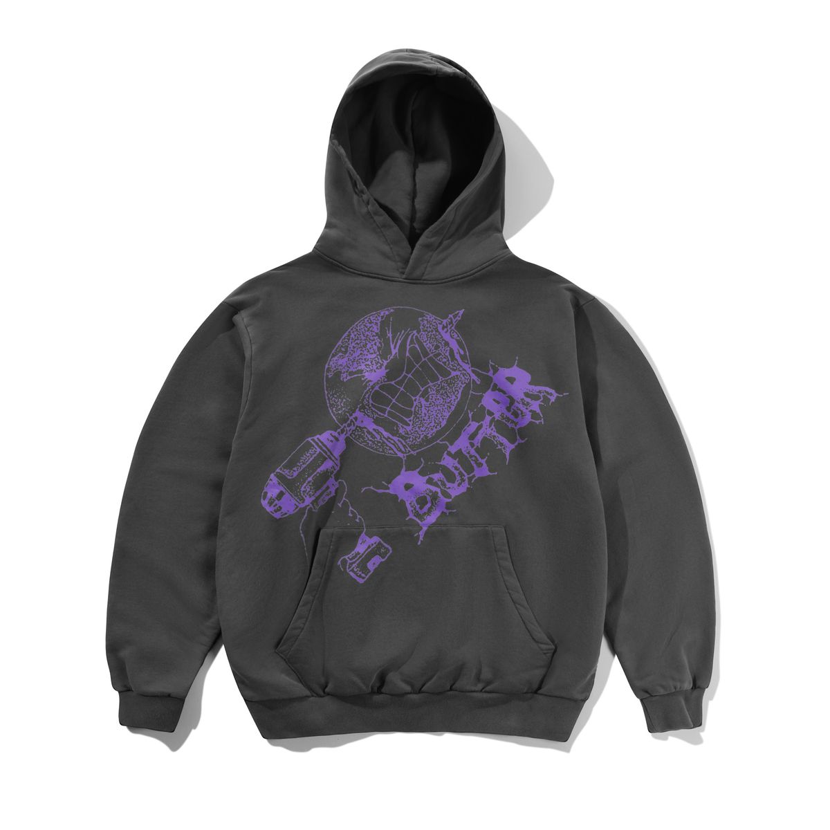 Butter Goods Drill Hoodie - Washed Dark Grey