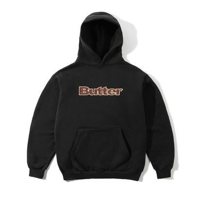 Butter Goods Plaid Logo Applique Hoodie - Black