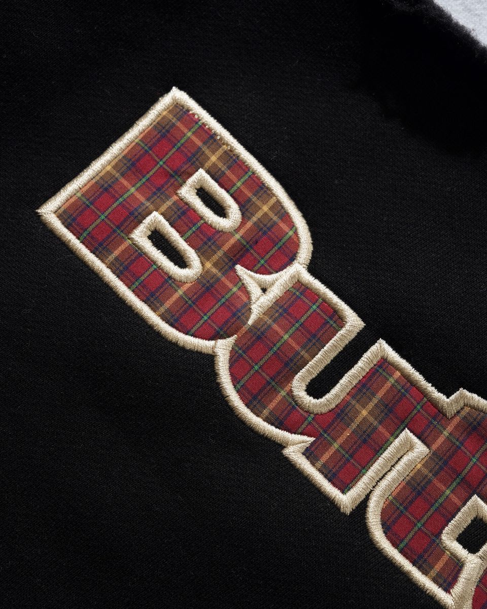 Butter Goods Plaid Logo Applique Hoodie - Black
