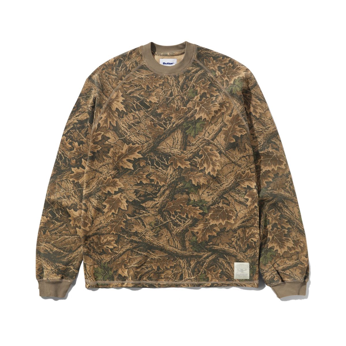 Butter Goods Waffle Longsleeve Top - Forest Camo