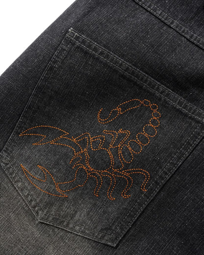 Butter Goods Scorpion Stitch Denim Jeans - Slub Black