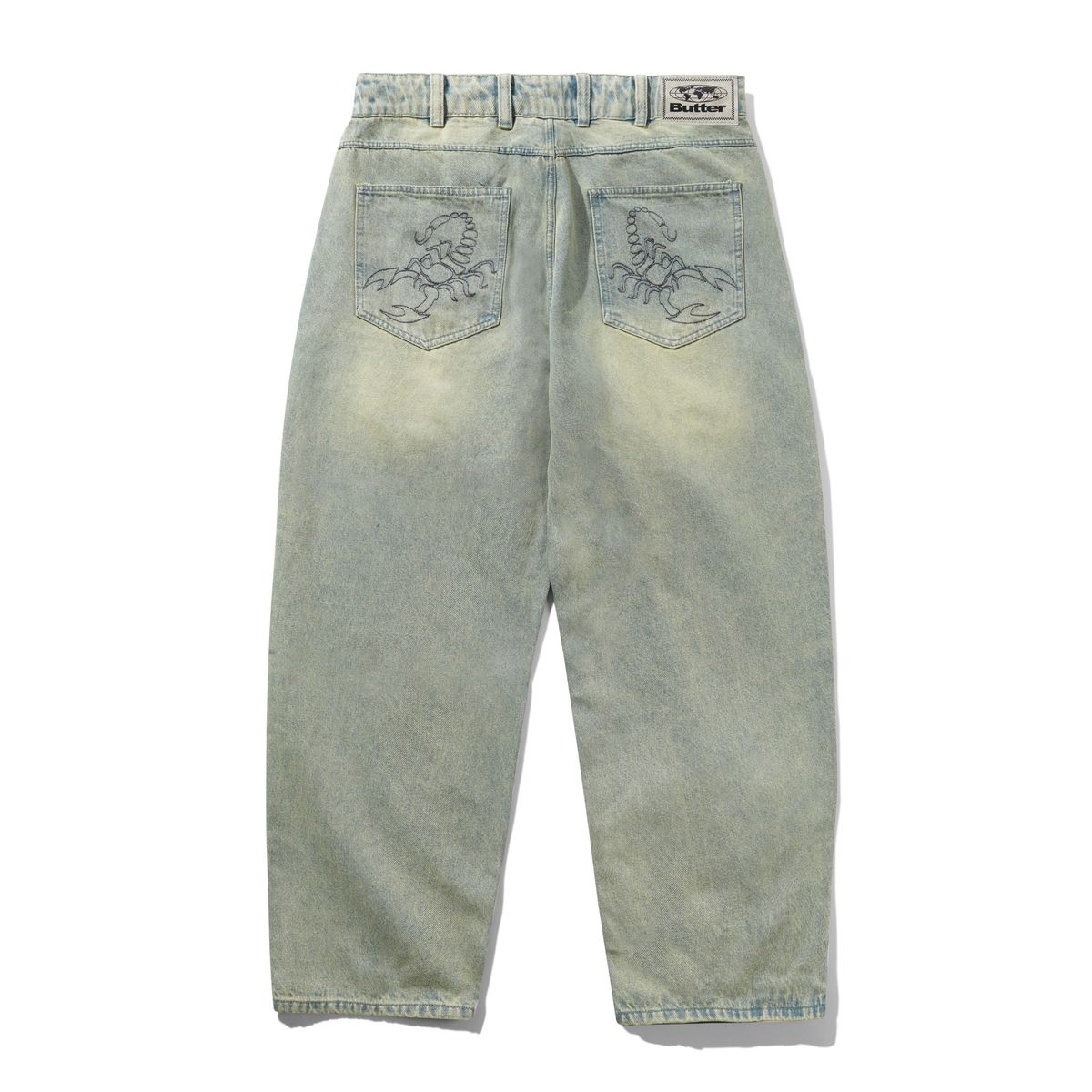 Butter Goods Scorpion Stitch Denim Jeans - Tinted Light Blue