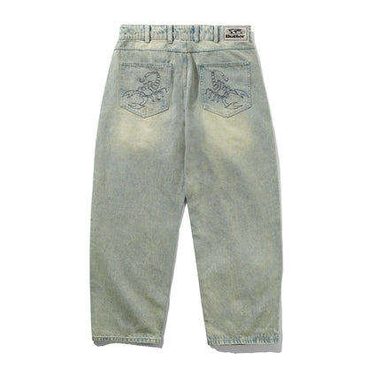 Butter Goods Scorpion Stitch Denim Jeans - Tinted Light Blue