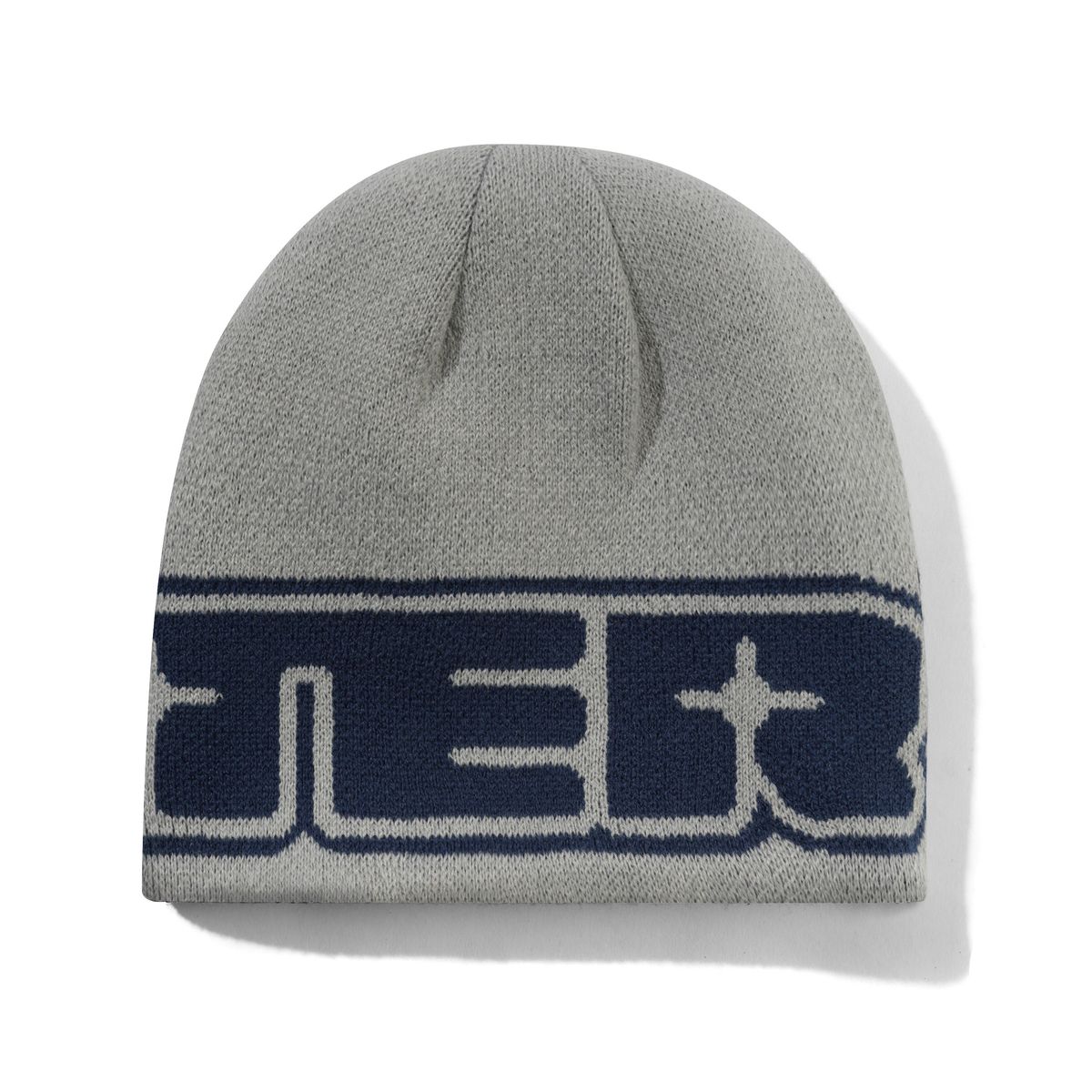 Butter Goods Glint Reversible Skully Beanie - Navy/Grey