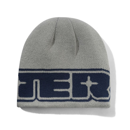 Butter Goods Glint Reversible Skully Beanie - Navy/Grey