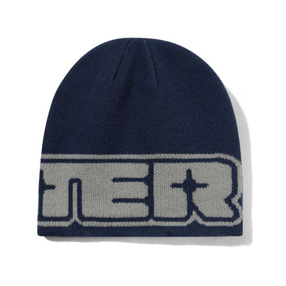 Butter Goods Glint Reversible Skully Beanie - Navy/Grey